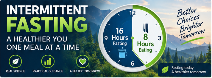 Intermittent fasting 16:8 schedule showing a 16-hour fasting window and 8-hour eating window